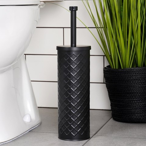 Szczotka do czyszczenia WC toalety z pojemnikiem stojakiem metalowa czarna VILDE 569962 Szczotka do czyszczenia WC toalety z pojemnikiem stojakiem metalowa czarna VILDE 569962