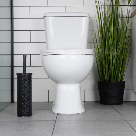 Szczotka do czyszczenia WC toalety z pojemnikiem stojakiem metalowa czarna VILDE 569962 Szczotka do czyszczenia WC toalety z pojemnikiem stojakiem metalowa czarna VILDE 569962