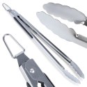SZCZYPCE GRILLOWE KUCHENNE DO GRILLA NA GRILL STALOWE 39CM BBQ 489166