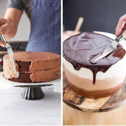 Szpatuła cukiernicza do krojenia serwowania ciasta tortu nóż metalowa 31CM BRUNBESTE BB-3073