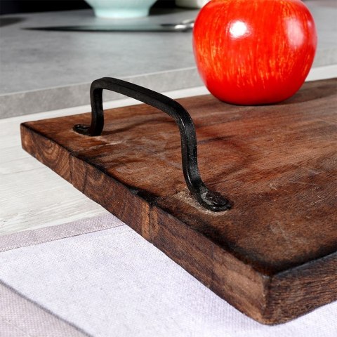 Taca do serwowania przekąsek drewniana z uchwytami 40.5x21.5cm VILDE 259023 Taca do serwowania przekąsek drewniana z uchwytami 40.5x21.5cm VILDE 259023