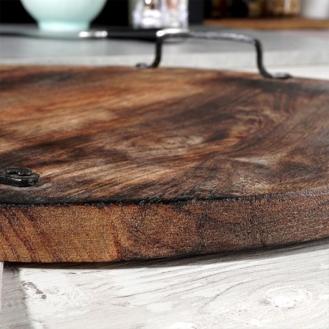 Taca do serwowania przekąsek drewniana z uchwytami duża 39cm VILDE 259026 Taca do serwowania przekąsek drewniana z uchwytami duża 39cm VILDE 259026