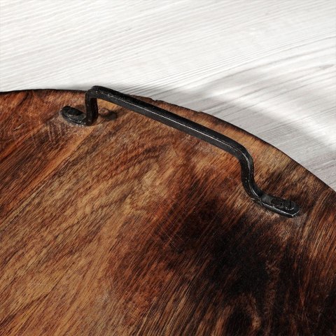 Taca do serwowania przekąsek drewniana z uchwytami duża 39cm VILDE 259026 Taca do serwowania przekąsek drewniana z uchwytami duża 39cm VILDE 259026