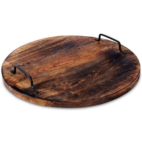 Taca do serwowania przekąsek drewniana z uchwytami duża 39cm VILDE 259026 Taca do serwowania przekąsek drewniana z uchwytami duża 39cm VILDE 259026