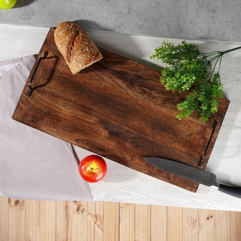 Taca do serwowania przekąsek drewniana z uchwytami duża 56x29.6cm VILDE 259024 Taca do serwowania przekąsek drewniana z uchwytami duża 56x29.6cm VILDE 259024