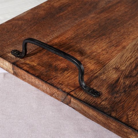 Taca do serwowania przekąsek drewniana z uchwytami duża 56x29.6cm VILDE 259024 Taca do serwowania przekąsek drewniana z uchwytami duża 56x29.6cm VILDE 259024