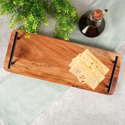 Taca drewniana do serwowania przekąsek z uchwytami 40x15.5cm VILDE 139742 Taca drewniana do serwowania przekąsek z uchwytami 40x15.5cm VILDE 139742