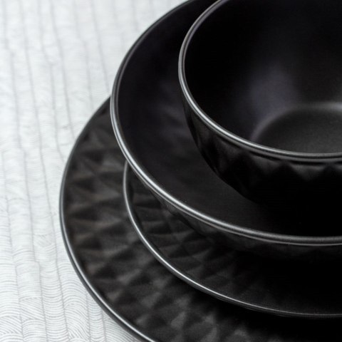 Talerz deserowy ceramiczny czarny SOHO 20cm NAVA 10-141-121