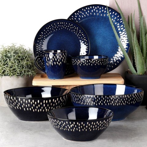 Talerz deserowy ceramiczny granatowy 22cm SIAKI COLLECTION 139707