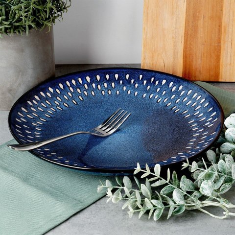 Talerz obiadowy płytki ceramiczny granatowy 28cm SIAKI COLLECTION 139708