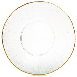 Talerz obiadowy płytki szklany złoty patera 30cm VILDE 139722