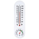 Termometr z higrometrem zewnętrzny i wewnętrzny analogowy biały PROGARDEN 569593