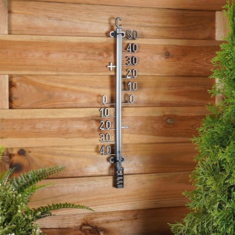 Termometr zewnętrzny duży na ścianę taras balkon czarny 41cm PROGARDEN 339087 Termometr zewnętrzny duży na ścianę taras balkon czarny 41cm PROGARDEN 339087