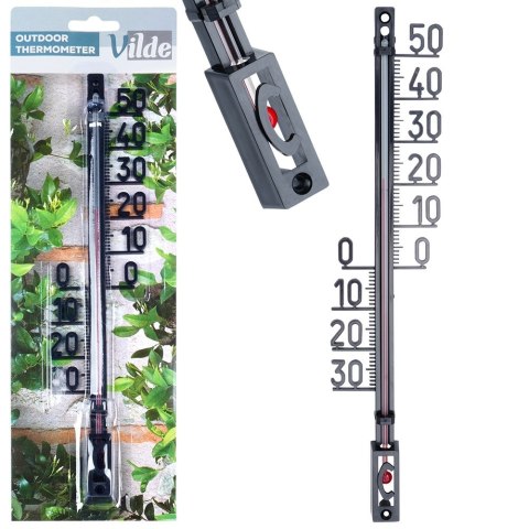 Termometr zewnętrzny i wewnętrzny do ogrodu duży czarny 27cm VILDE 569960 Termometr zewnętrzny i wewnętrzny do ogrodu duży czarny 27cm VILDE 569960