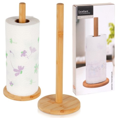 Uchwyt stojak na ręcznik kuchenny papierowy DUŻY XXL drewniany 29.5cm EXCELLENT HOUSEWARE 229186 Uchwyt stojak na ręcznik kuchenny papierowy DUŻY XXL drewniany 29.5cm EXCELLENT HOUSEWARE 229186