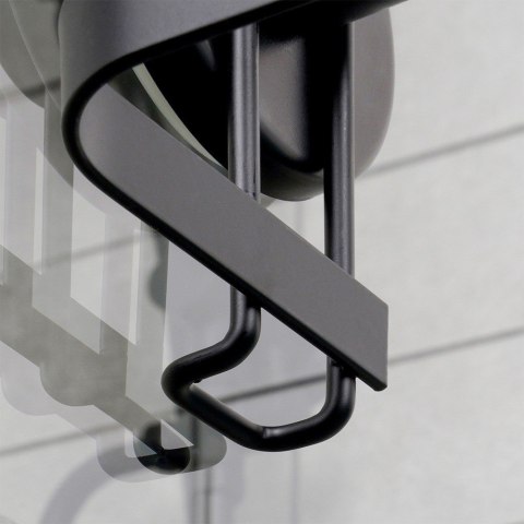 Wieszak na ręczniki łazienkowe uchwyt do wieszania metalowy czarny na przyssawki 60x8.5x11cm BATHROOM SOLUTIONS 567014