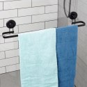 Wieszak na ręczniki łazienkowe uchwyt do wieszania metalowy czarny na przyssawki 60x8.5x11cm BATHROOM SOLUTIONS 567014