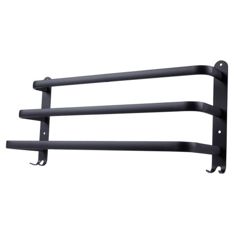 Wieszak ścienny na ręczniki uchwyt do wieszania METALOWY czarny 50cm VILDE 569706 Wieszak ścienny na ręczniki uchwyt do wieszania METALOWY czarny 50cm VILDE 569706
