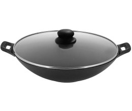 WOK ŻELIWNY z POKRYWĄ 31cm KRISBERG KS-2561