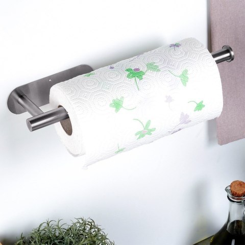 Wieszak UCHWYT na ręcznik papierowy kuchenny ścienny stalowy srebrny VILDE 229139 Wieszak UCHWYT na ręcznik papierowy kuchenny ścienny stalowy srebrny VILDE 229139