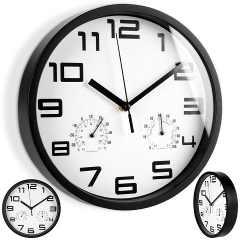 Zegar ścienny na ścianę biały z termometrem higrometrem 25cm VILDE 569613-B Zegar ścienny na ścianę biały z termometrem higrometrem 25cm VILDE 569613-B