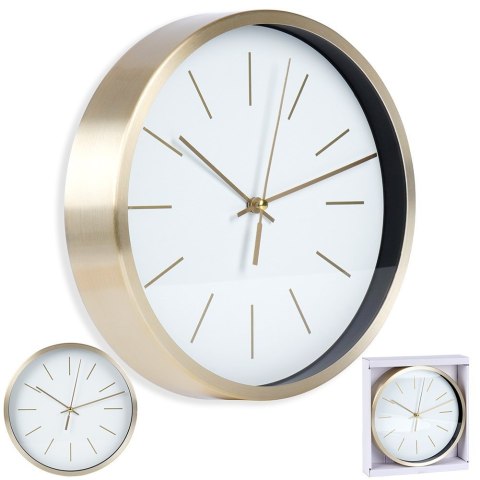 Zegar ścienny na ścianę biały złoty 25cm VILDE 569933-B Zegar ścienny na ścianę biały złoty 25cm VILDE 569933-B