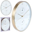 Zegar ścienny na ścianę biały złoty z termometrem higrometrem 27x34.5cm VILDE 569935