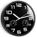 Zegar ścienny na ścianę czarny z termometrem higrometrem 25cm VILDE 569613-C