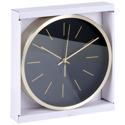 Zegar ścienny na ścianę czarny złoty 25cm VILDE 569933-C Zegar ścienny na ścianę czarny złoty 25cm VILDE 569933-C