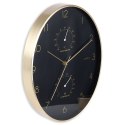 Zegar ścienny na ścianę czarny złoty z termometrem higrometrem 27x34.5cm VILDE 569934