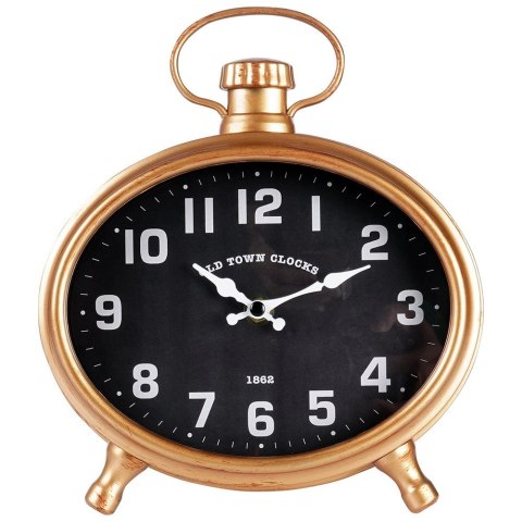 Zegar ścienny na ścianę złoty czarny budzik 20.5x24cm VILDE 569952 Zegar ścienny na ścianę złoty czarny budzik 20.5x24cm VILDE 569952