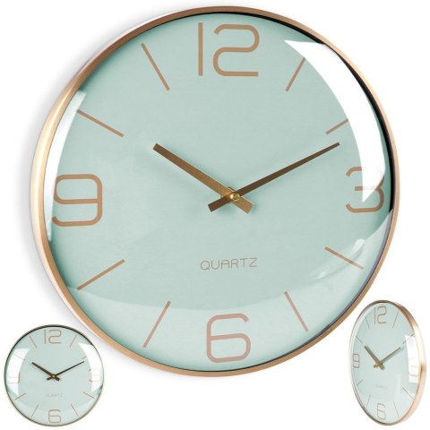Zegar ścienny na ścianę złoty miętowy 30cm VILDE 569610-Z Zegar ścienny na ścianę złoty miętowy 30cm VILDE 569610-Z