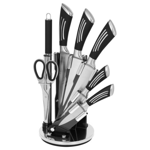 Zestaw noży kuchennych na stojaku 8-ele noże kuchenne komplet BRUNBESTE BB-3783
