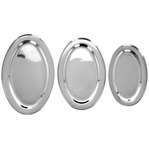 Zestaw półmisków półmisek stalowy owalny na przekąski 3 sztuki EXCELLENT HOUSEWARE 139183 Zestaw półmisków półmisek stalowy owalny na przekąski 3 sztuki EXCELLENT HOUSEWARE 139183