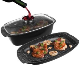 Brytfanna gęsiarka z pokrywką do piekarnika granitowa 3w1 GRANDE 5L 39x22cm ORION 127025