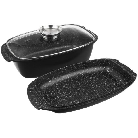 Brytfanna gęsiarka z pokrywką do piekarnika granitowa 3w1 GRANDE 5L 39x22cm ORION 127025 Brytfanna gęsiarka z pokrywką do piekarnika granitowa 3w1 GRANDE 5L 39x22cm ORION 127025