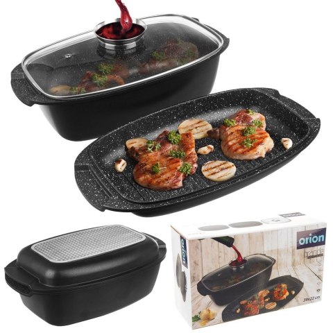 Brytfanna gęsiarka z pokrywką do piekarnika granitowa 3w1 GRANDE 5L 39x22cm ORION 127025 Brytfanna gęsiarka z pokrywką do piekarnika granitowa 3w1 GRANDE 5L 39x22cm ORION 127025