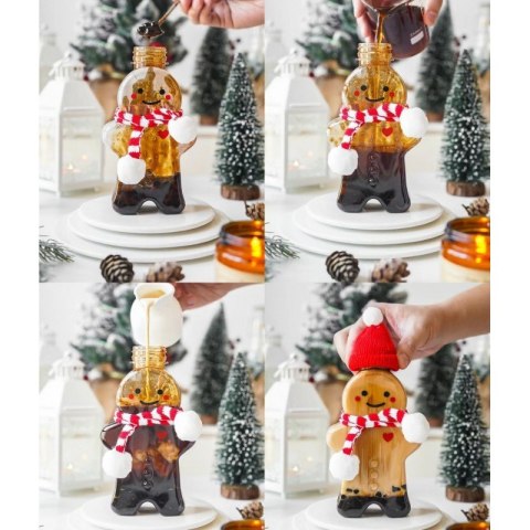 Butelka dekoracyjna 350ML kształt pierniczka z szalikiem i czapeczką 17cm BD37