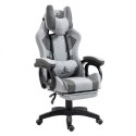 Fotel gamingowy obrotowy STUDENT, podnóżek i poduszka masująca, szary KO23SZ