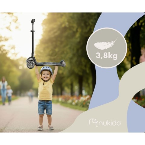 Hulajnoga trójkołowa dla dzieci balansowa siedzisko Nukido Flippo - czarna Hulajnoga trójkołowa dla dzieci balansowa siedzisko Nukido Flippo - czarna