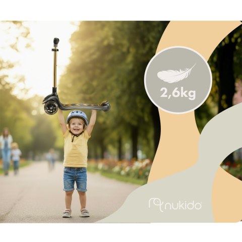 Hulajnoga trójkołowa dla dzieci balansowa siedzisko Nukido Flippo - złota Hulajnoga trójkołowa dla dzieci balansowa siedzisko Nukido Flippo - złota