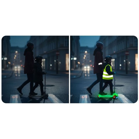 Hulajnoga trójkołowa dla dzieci balansowa świecąca w ciemności Ricokids Glow - turkusowa Hulajnoga trójkołowa dla dzieci balansowa świecąca w ciemności Ricokids Glow - turkusowa
