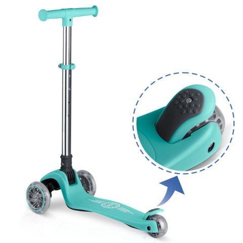 Hulajnoga trójkołowa dla dzieci balansowa świecąca w ciemności Ricokids Glow - turkusowa Hulajnoga trójkołowa dla dzieci balansowa świecąca w ciemności Ricokids Glow - turkusowa