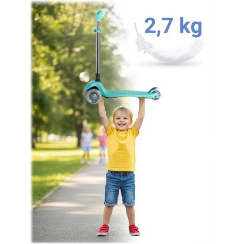Hulajnoga trójkołowa dla dzieci balansowa świecąca w ciemności Ricokids Glow - turkusowa Hulajnoga trójkołowa dla dzieci balansowa świecąca w ciemności Ricokids Glow - turkusowa