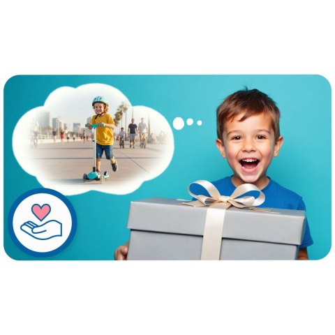 Hulajnoga trójkołowa dla dzieci balansowa świecąca w ciemności Ricokids Glow - turkusowa Hulajnoga trójkołowa dla dzieci balansowa świecąca w ciemności Ricokids Glow - turkusowa