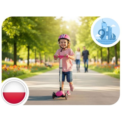 Hulajnoga trójkołowa dla dzieci balansowa świecąca w ciemności Ricokids Jelly - różowa Hulajnoga trójkołowa dla dzieci balansowa świecąca w ciemności Ricokids Jelly - różowa