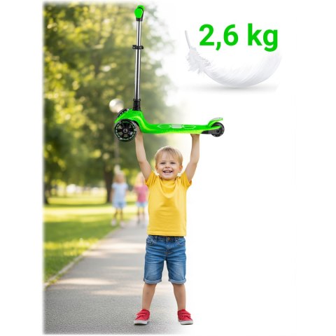 Hulajnoga trójkołowa dla dzieci balansowa świecąca w ciemności Ricokids Jelly - zielona Hulajnoga trójkołowa dla dzieci balansowa świecąca w ciemności Ricokids Jelly - zielona