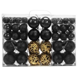 Komplet bombek bożonarodzeniowych 100szt. w opakowaniu czarne złote BSN65