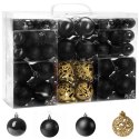 Komplet bombek bożonarodzeniowych 100szt. w opakowaniu czarne złote BSN65