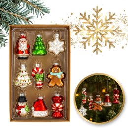 Komplet bombek bożonarodzeniowych szklanych 9 szt. w opakowaniu BSN64